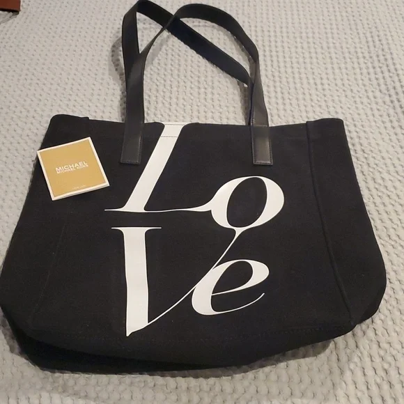 Michael Kors Watch Hunger Stop LOVE Tote bag Canvas black - Picture 2 of 15